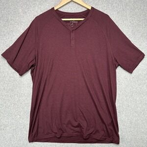 01. ALGO Mens Performance‎ Striped Henley Shirt XL Quick Dry Moisture Wicking